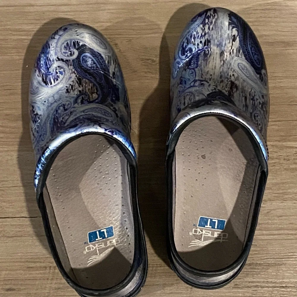 Dansko Blue Paisley Clogs - Picture 5 of 6